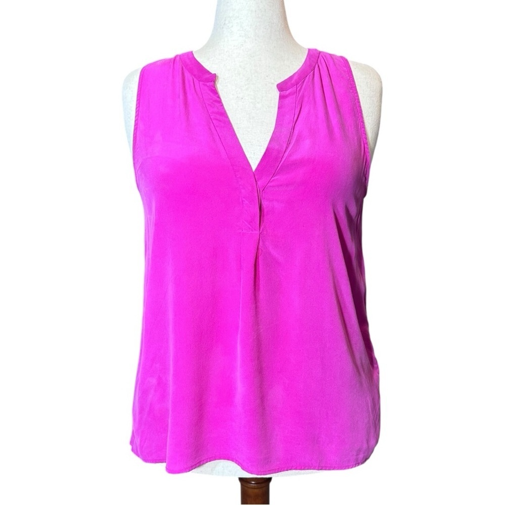 Joie Silk Fuchsia Sleeveless Blouse Size Large